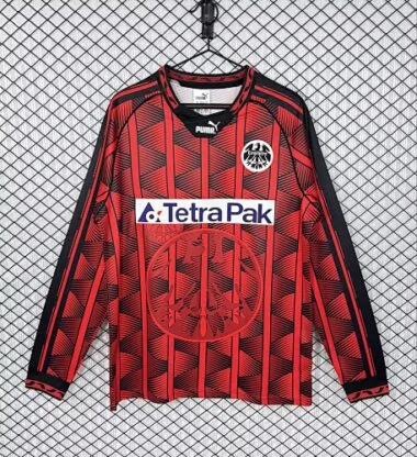 Camisola retro do Eintracht Frankfurt 1995/96 (jogo em casa), de manga comprida, tamanhos S-XXL