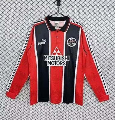 Camisola retro do Eintracht Frankfurt 1996/97 (jogo em casa), de manga comprida, tamanhos S-XXL