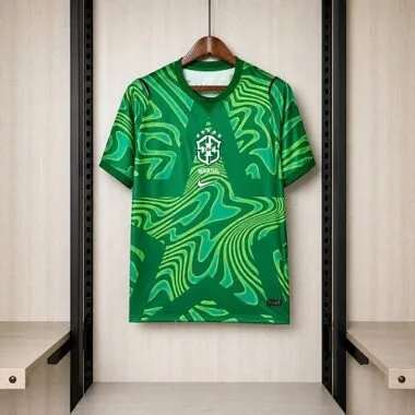 Mens Brazil 2026 World Cup Green Goalkeeper Jersey S-4XL