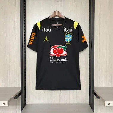 Mens Brazil 2026 World Cup Pre-Match Jersey With All Sponsors