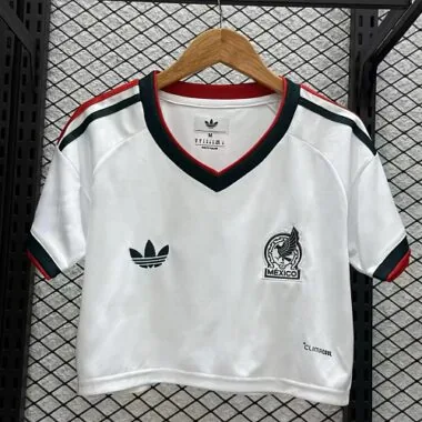 Crop top da seleção do México para o Mundial de 2026 (jogos fora de casa), tamanhos S-2XL