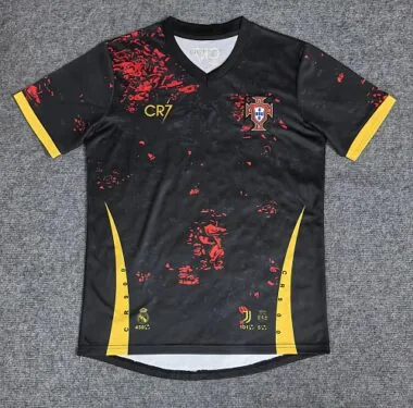 Portugal 2026 - Camisola preta do CR7, tamanhos S-2XL