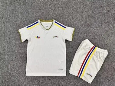 Equipamento infantil da Venezuela para o Mundial de 2026 (jogo fora de casa), tamanhos 16-28