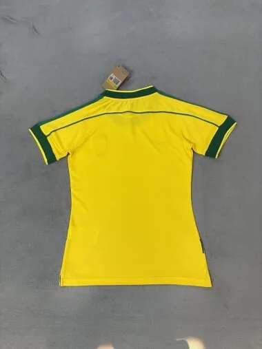Camisa de futebol feminina retro da seleção do Brasil de 1998 (S-2XL)