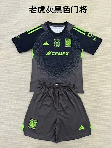 25-26 Tigres black goalkeeper kid kit