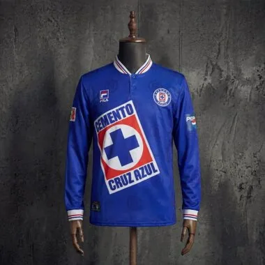 Retro 1998 Cruz Azul home Long Sleeve Jersey (S-2XL)