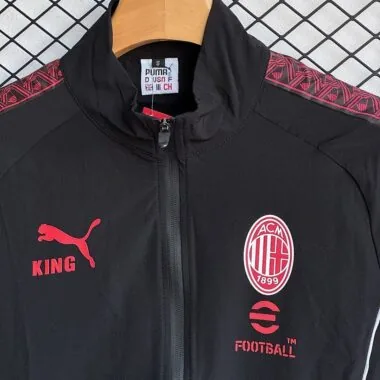 AC Milan 2025/26 Black Windbreaker Suit (S-2XL)