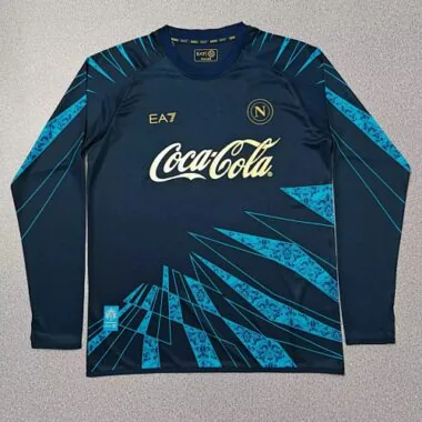 Naples Napoli 2025/26 Blue Pre-Match Long Sleeve Training Jersey