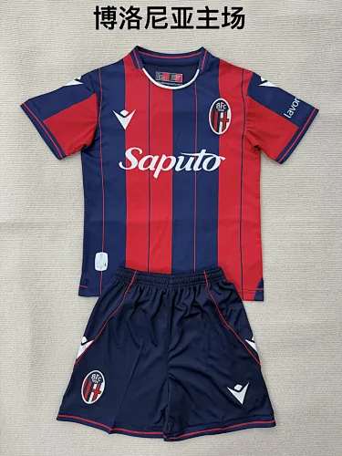 kids kit Bologna 2025/26 Home soccer jersey size 16-28
