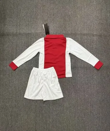 25-26 Equipamento infantil de manga comprida do Ajax, 125.º aniversário