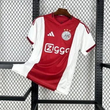 25-26 Camisola de futebol do Ajax para jogar em casa, tamanhos S-2XL