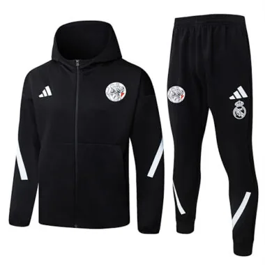 Fato com capuz preto do Ajax 2025/26, tamanhos S a 2XL