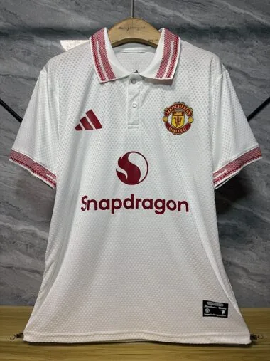 Manchester United 2025/26 White Polo Player Version