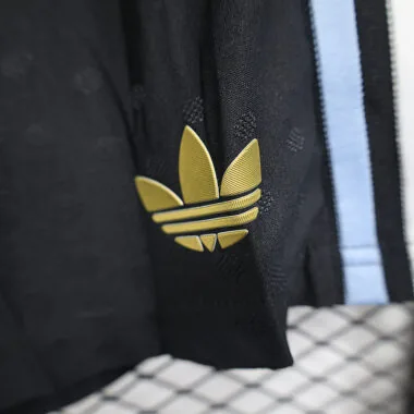 Short de football « Argentina » noir, version joueur, tailles 25-26