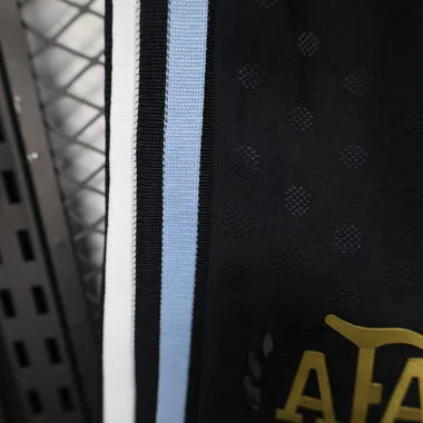 Short de football « Argentina » noir, version joueur, tailles 25-26