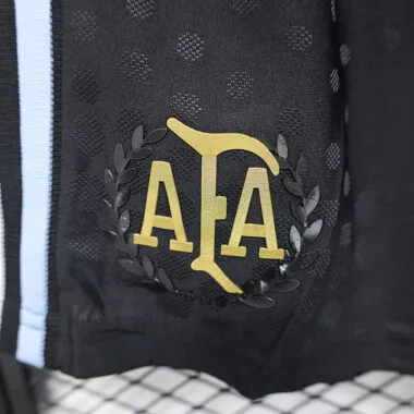 Short de football « Argentina » noir, version joueur, tailles 25-26