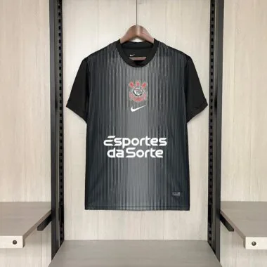 2025/26 Corinthians Black goalkeeper Jersey All Sponsors (S-4XL)