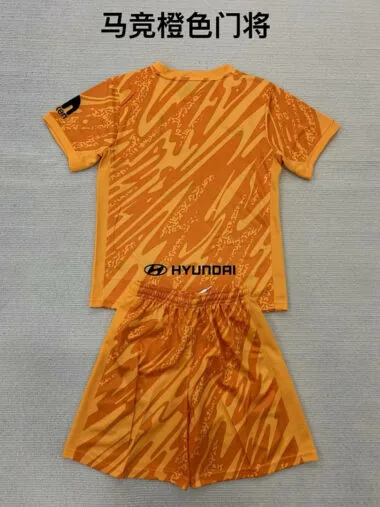 Equipación naranja de portero del Atlético de Madrid para adultos y niños, temporadas 24-25