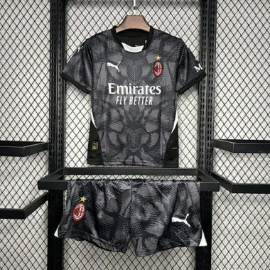 24-25 AC Milan black goalkeeper kid kit