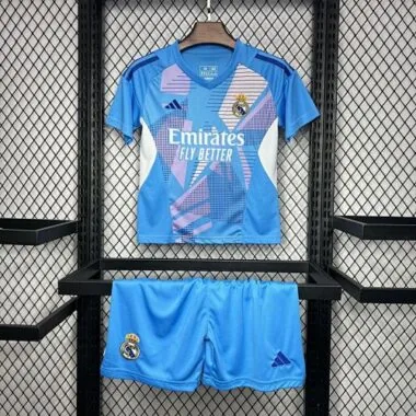 24-25 Real Madrid blue goalkeeper kid kit