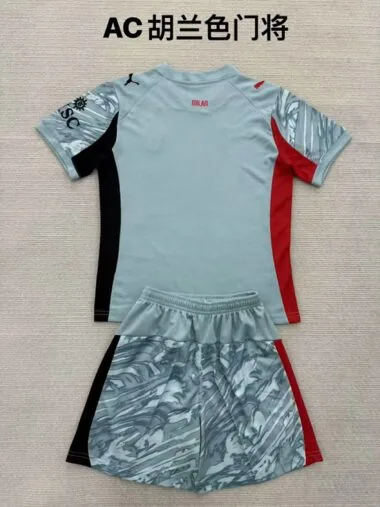 Equipación infantil de portero del AC Milan, gris, temporadas 25-26