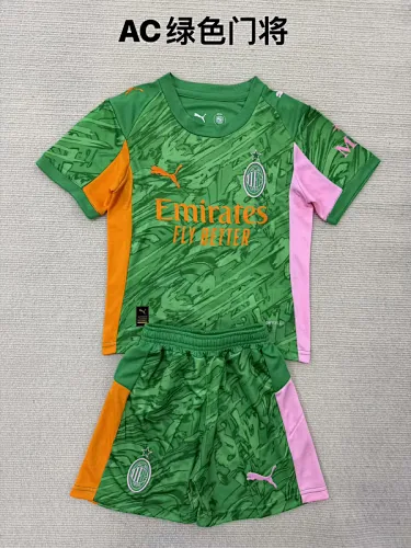 25-26 AC Milan Green goalkeeper kid kit