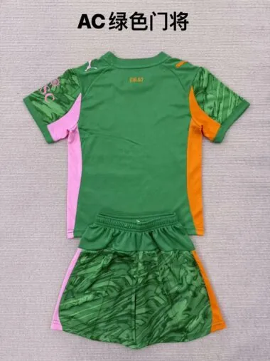 25-26 AC Milan Green goalkeeper kid kit