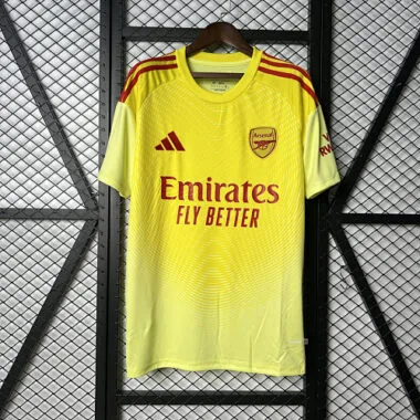 Maglia da portiere gialla dell'Arsenal, numero 25-26