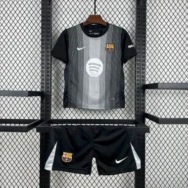 Barcelona 2025/26 Black Goalkeeper Kids Kit