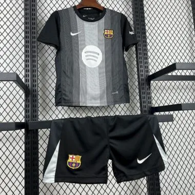 Equipación infantil de portero del Barcelona 2025/26, color negro
