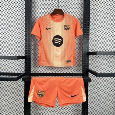 Barcelona 2025/26 Orange Goalkeeper Kids Kit