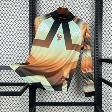Camisa de guarda-redes da seleção francesa para o Mundial de 2026, cor laranja, de manga comprida