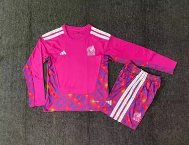 Mexico 2026 Pink Goalkeeper Long Sleeve kid kit