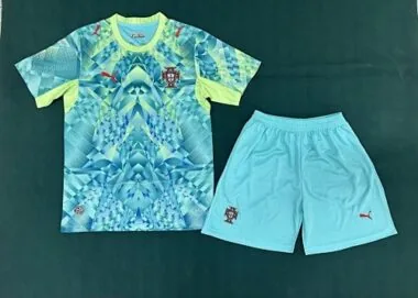 Fato de futebol azul de guarda-redes de Portugal 2026, tamanhos S-2XL