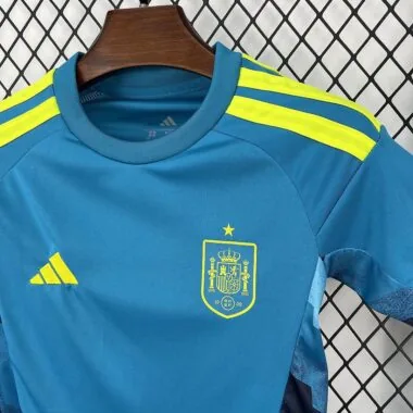 Spain 2026 World Cup Blue Goalkeeper kids Jersey (Size 16-28)