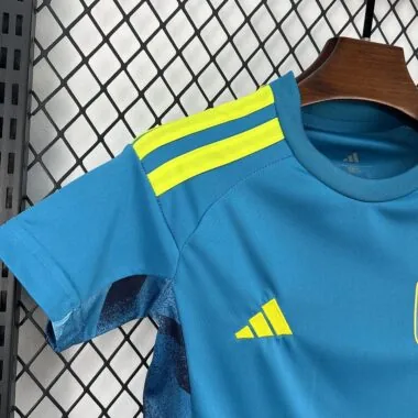 Spain 2026 World Cup Blue Goalkeeper kids Jersey (Size 16-28)