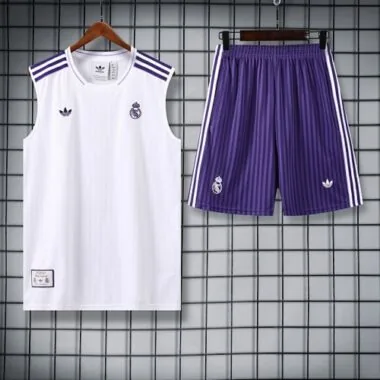 25-26 Real Madrid White and Purple Vest Suit