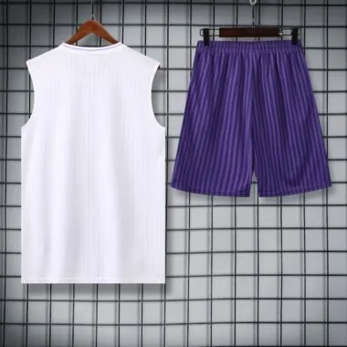 25-26 Real Madrid White and Purple Vest Suit