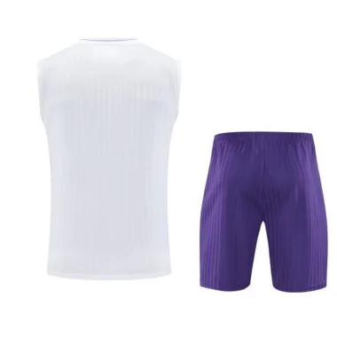 25-26 Real Madrid White and Purple Vest Suit