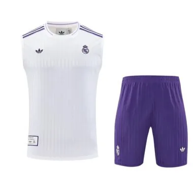 25-26 Real Madrid White and Purple Vest Suit