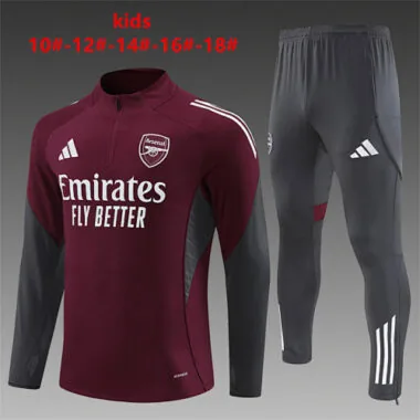 Arsenal 2025/26 Red Half zipper training clothes Kid Size