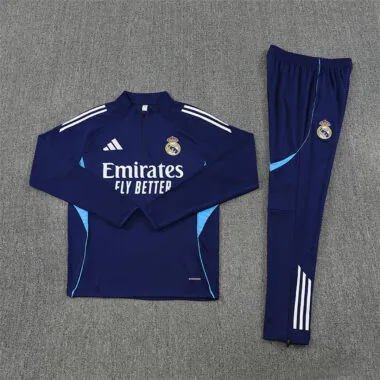 Real Madrid 2025/26 Dark Blue Half zipper Training Suit (S-2XL)