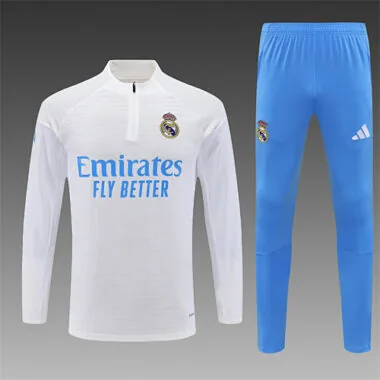 Real Madrid 2025/26 Whie Half zipper Training Suit S-2XL