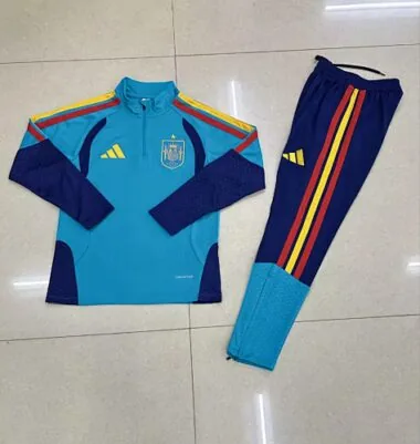 Spain 2025/26 sky blue Half zipper training clothes
