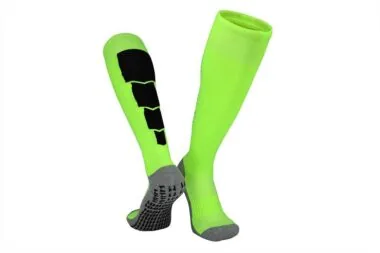 CJM615 Calcetines largos para adultos con base de toalla de algodón y nylon con partículas antideslizantes