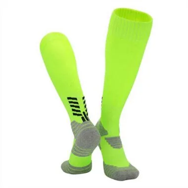 MJM659: Nuevo modelo de calcetines de fútbol para jóvenes y niños pequeños, de nylon y algodón 100 %, con acabado afelpado y base de toalla