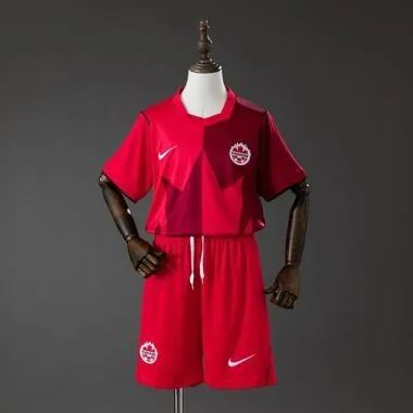 Equipamento infantil para jogos em casa do Canadá no Mundial de 2026, tamanhos 16-28