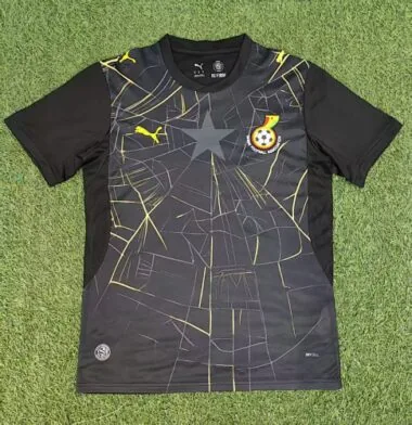 Camisa de futebol preta do Gana para o Mundial de 2026, tamanhos S a 2XL