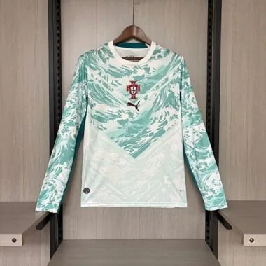 Camisa de futebol de manga comprida da seleção de Portugal para o Mundial de 2026 (jogo fora de casa) – tamanhos S a 4XL