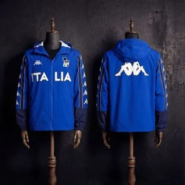 1998 Vintage Style Italy Blue Jacket Windbreaker S-XXL